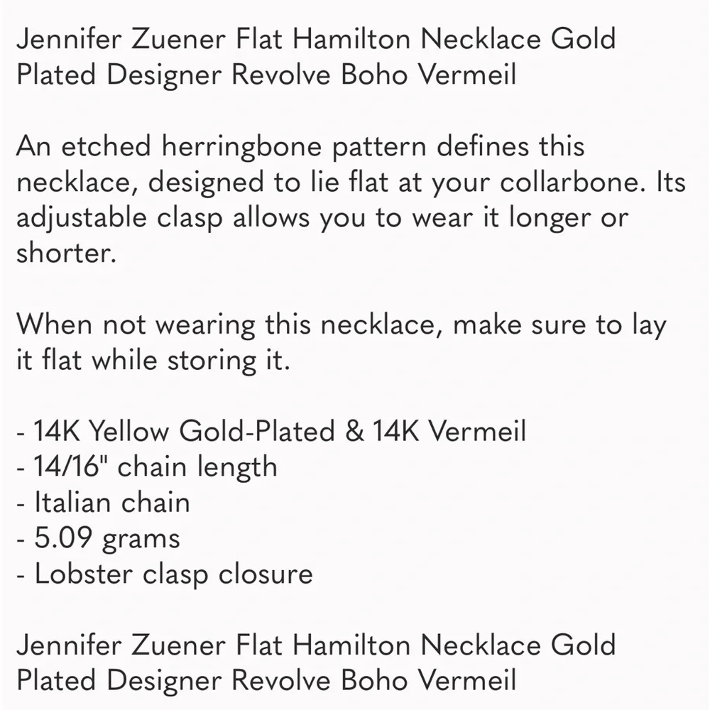 Jennifer Zuener gold “Hamilton” necklace - Picture 6 of 6